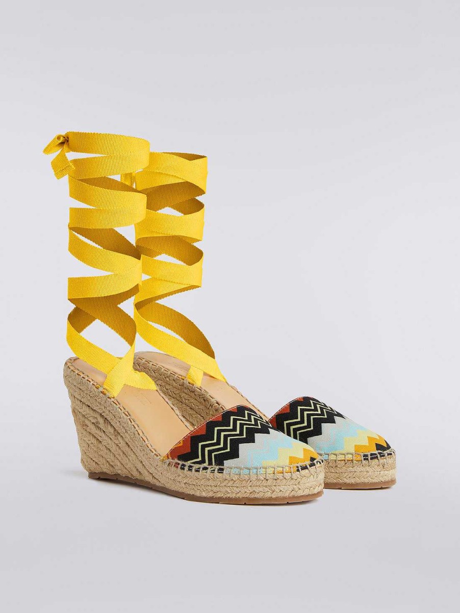 Kvinder Missoni Tilbehor | Espadriller I Chevron Canvas Flerfarvet