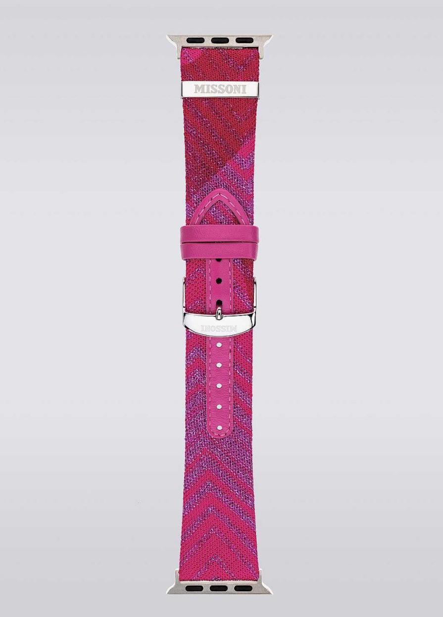 Kvinder Missoni Ure | Missoni Fabric 22 Mm Apple Watch-Kompatibel Rem Lyserod