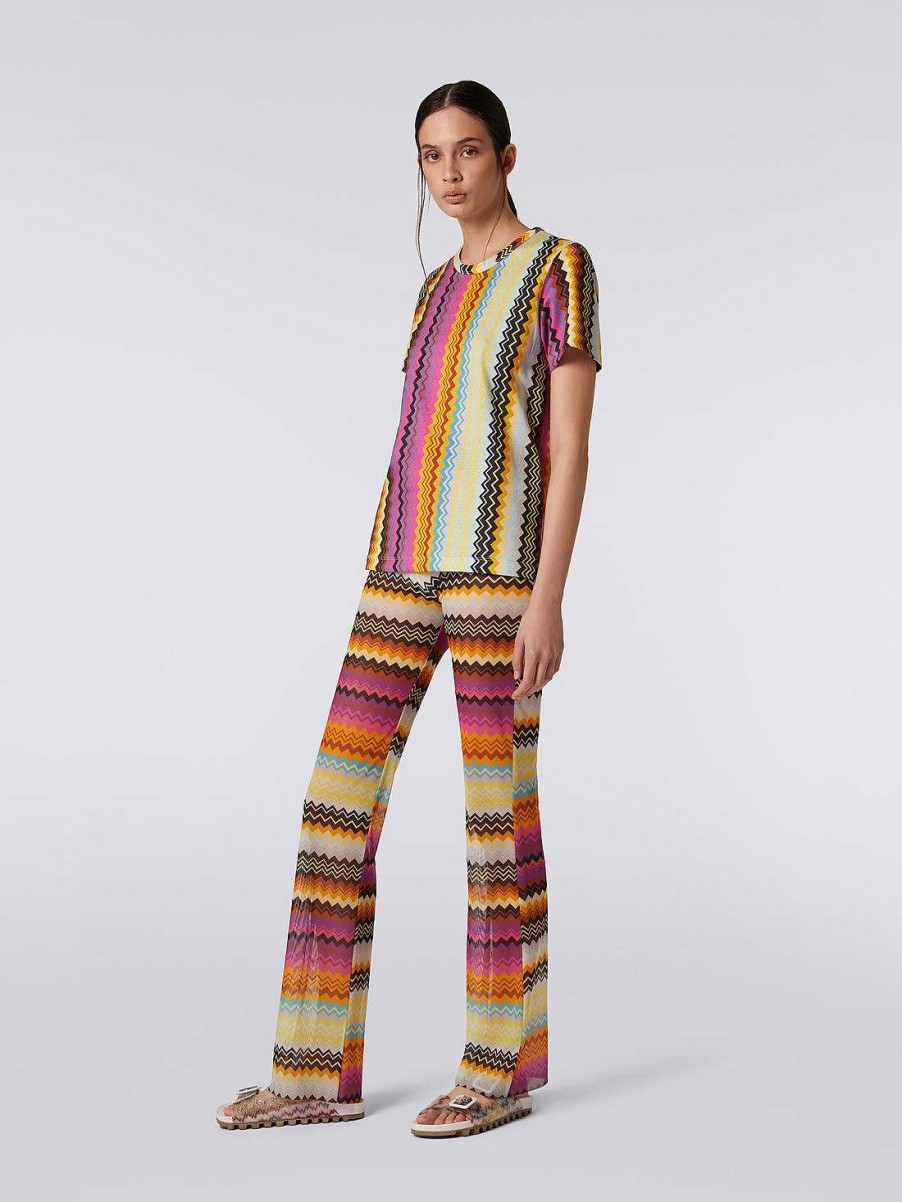 Kvinder Missoni T-Shirts Og Toppe | T-Shirt Med Rund Hals I Bomuldsjersey Flerfarvet