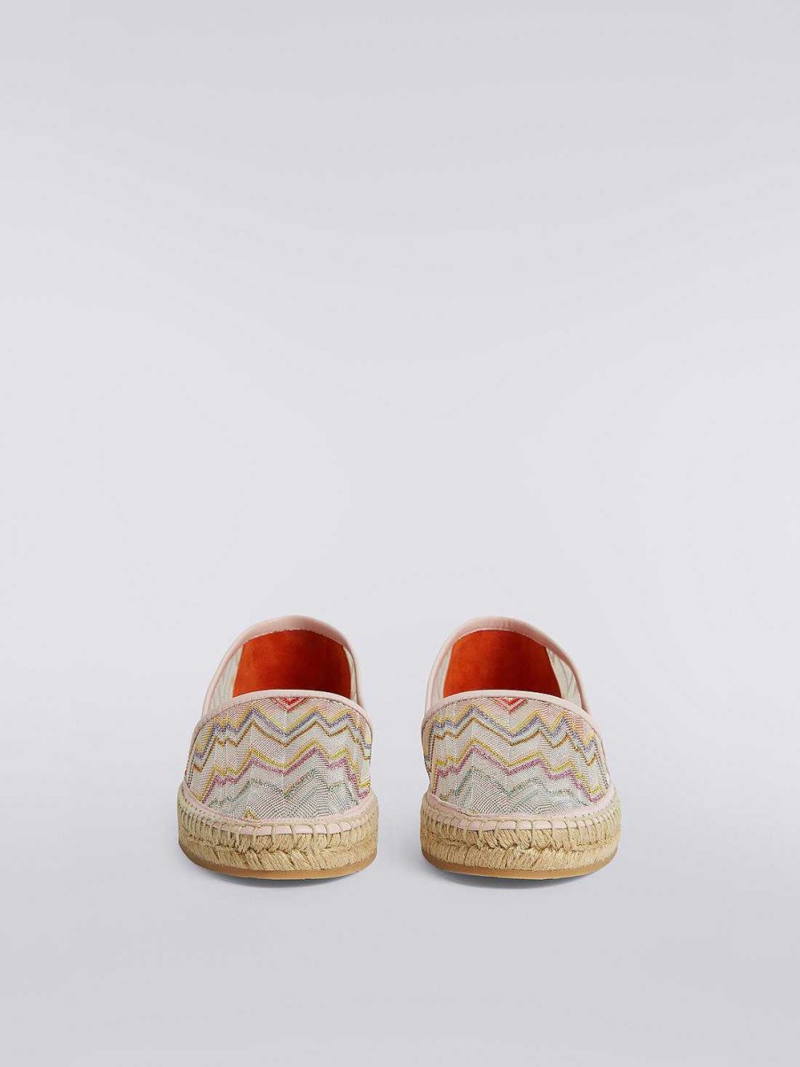 Kvinder Missoni Sko | Flade Espadriller Med Strikket Overdel Med Blondeeffekt Med Lame Flerfarvet