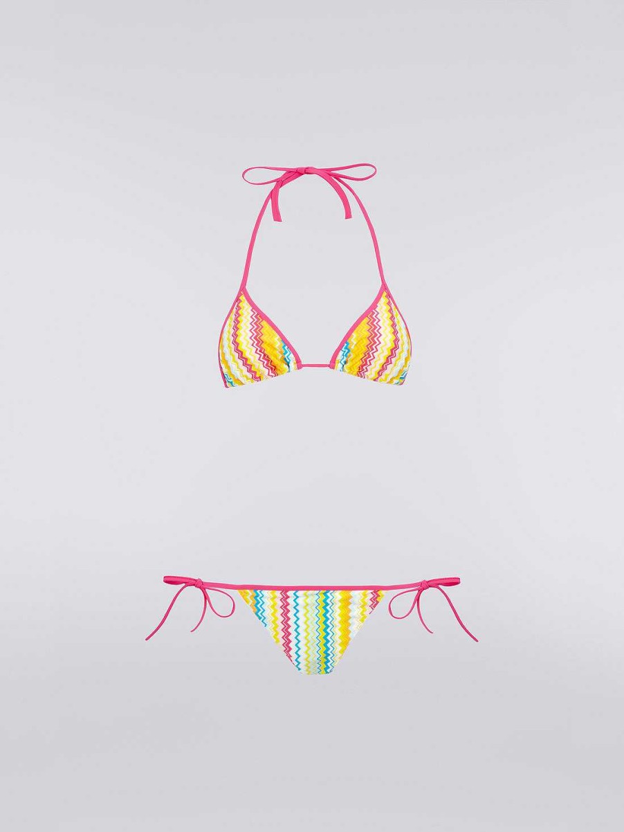 Kvinder Missoni Badetoj | Chevron Bikini I Nylon Flerfarvet