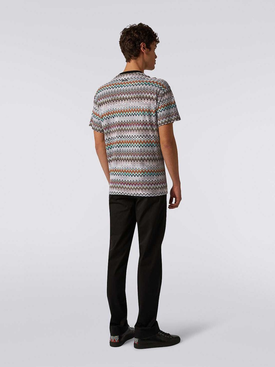 Maend Missoni Poloer Og T-Shirts | T-Shirt Med Rund Hals I Bomuld Og Viskose Flerfarvet