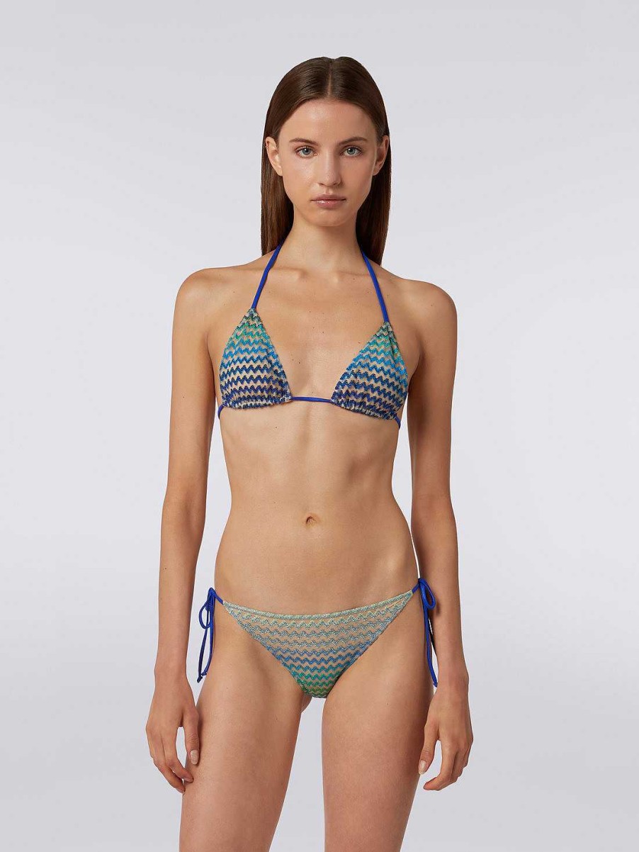 Kvinder Missoni Badetoj | Flerfarvet Zigzag Tyl Bikini Bla