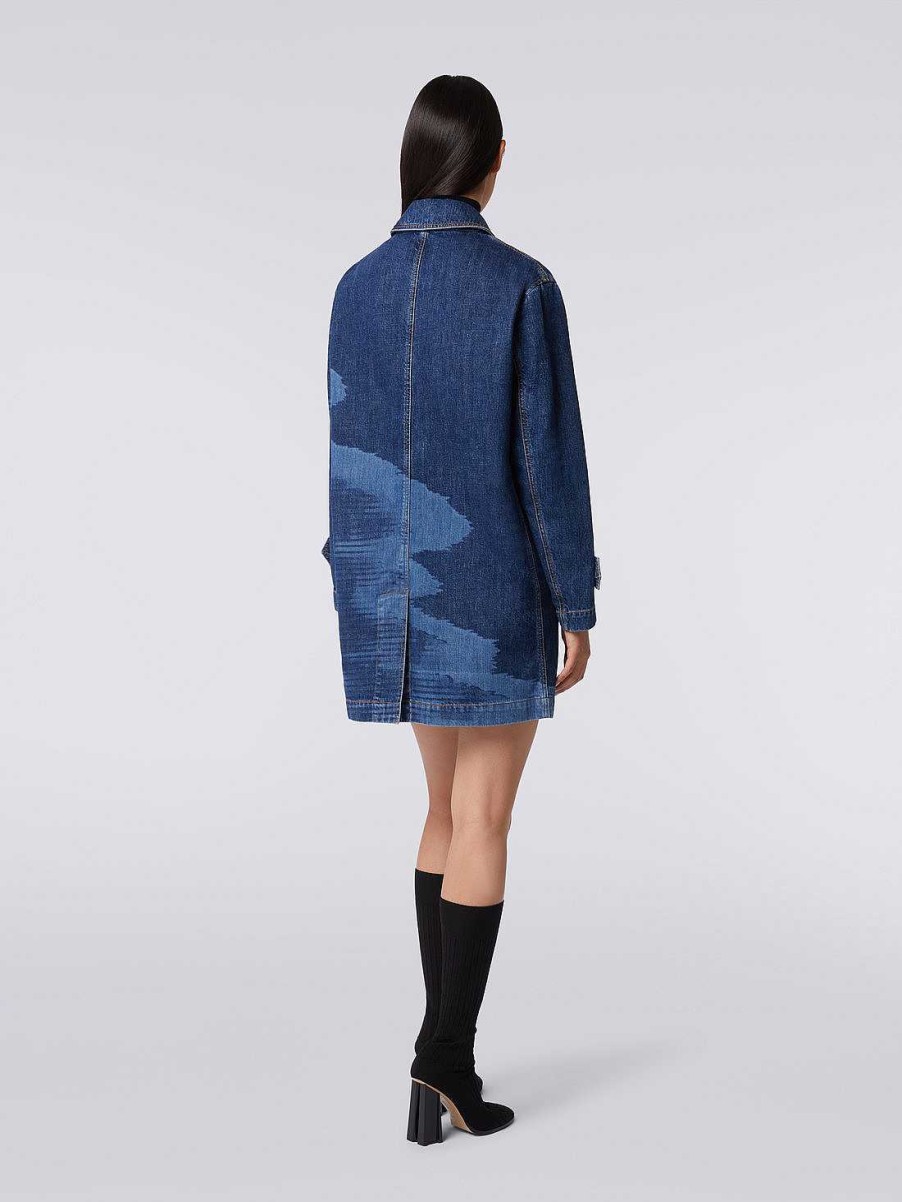 Kvinder Missoni Frakker & Jakker | Slub Denim Trenchcoat Bla