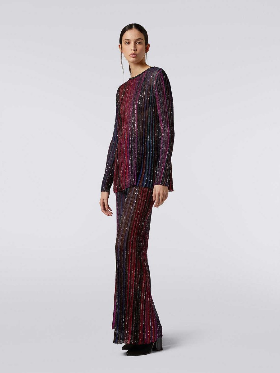 Kvinder Missoni T-Shirts Og Toppe | Pullover I Viscoseblanding Med Rund Hals Og Pailletter Flerfarvet