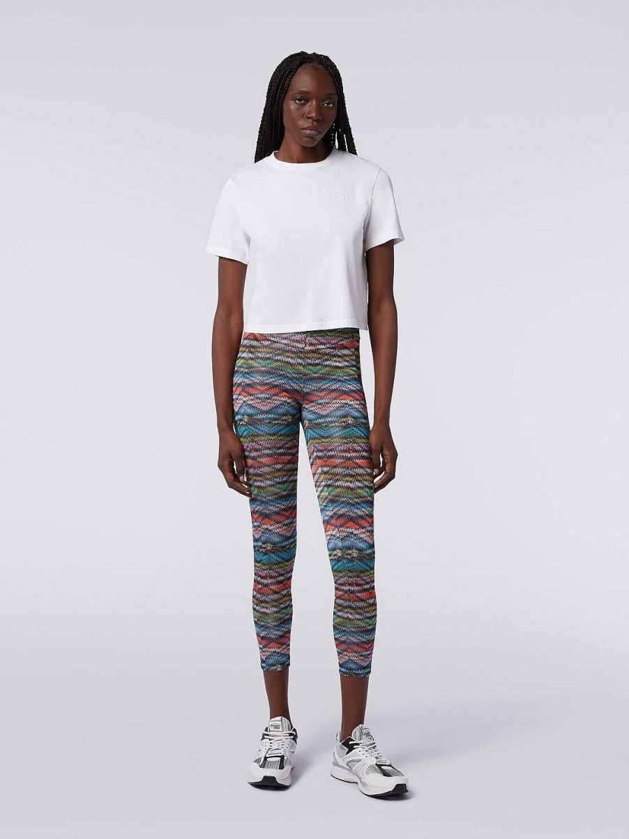 Kvinder Missoni Toj | Leggings I Straekstof Med Zigzag-Print Flerfarvet