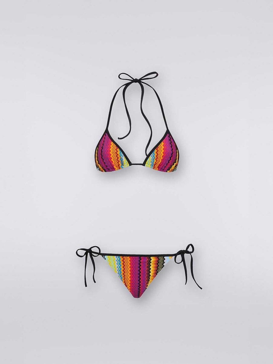 Kvinder Missoni Badetoj | Chevron Bikini I Nylon Flerfarvet