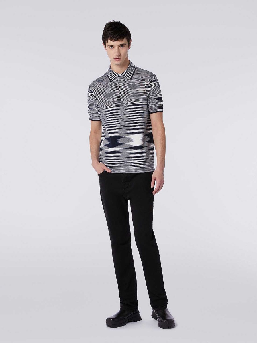 Maend Missoni Poloer Og T-Shirts | Slub Bomuld Poloshirt Flerfarvet