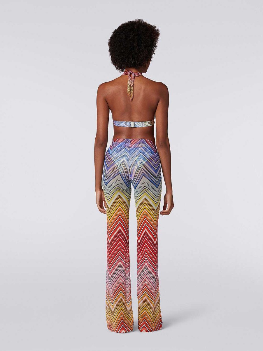 Kvinder Missoni Strandtoj | Cover Up Bukser I Tyl Med Zigzag Print Flerfarvet