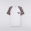 Maend Missoni Poloer Og T-Shirts | T-Shirt Med Rund Hals I Bomuld Med Strikkede Indlaeg Hvid