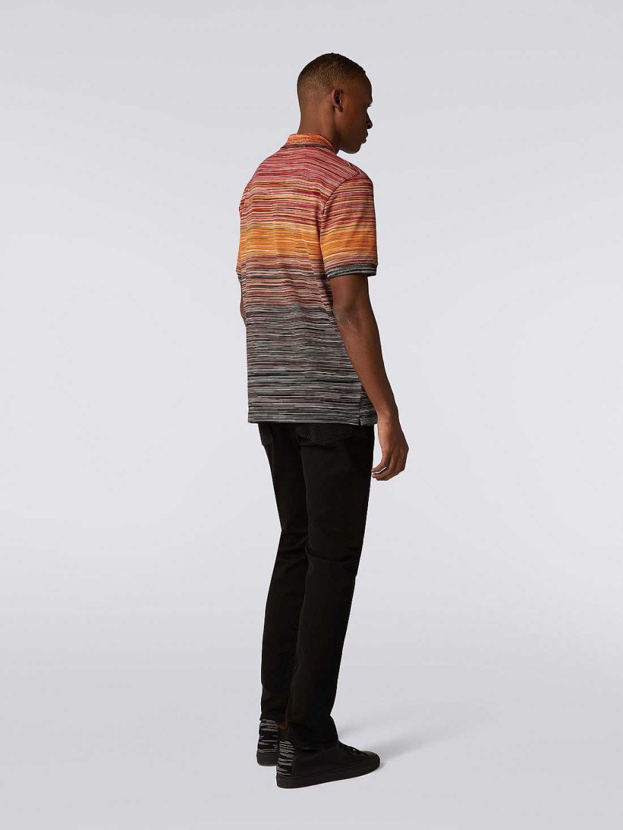 Maend Missoni Poloer Og T-Shirts | Kortaermet Poloshirt I Slub Bomuldspike Flerfarvet