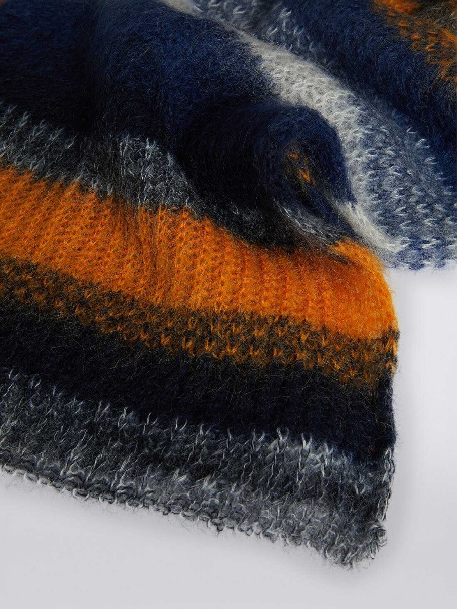 Maend Missoni Torklaeder & Foulards | Stribet Mohair Blanding Torklaede Flerfarvet