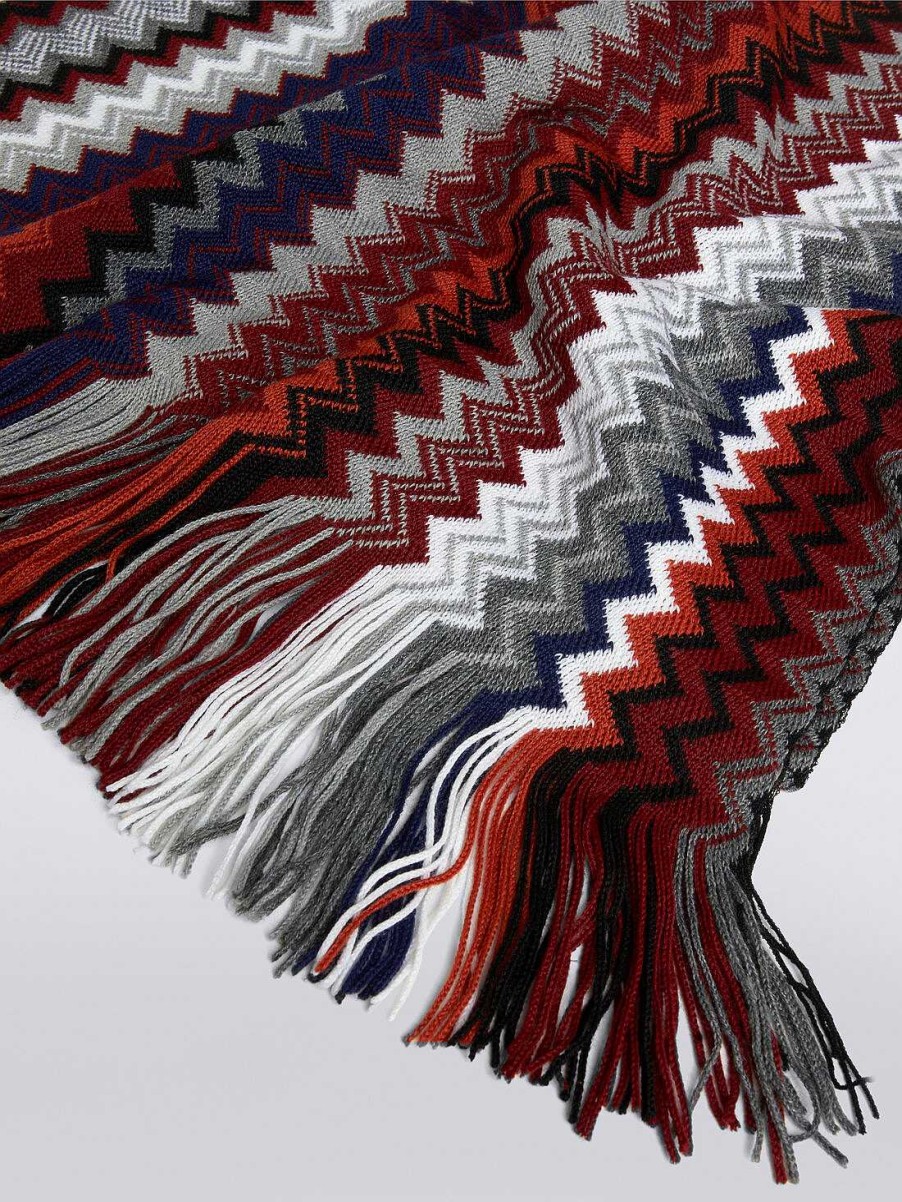 Maend Missoni Torklaeder & Foulards | Zigzag Torklaede Med Frynser I Uldblanding Flerfarvet