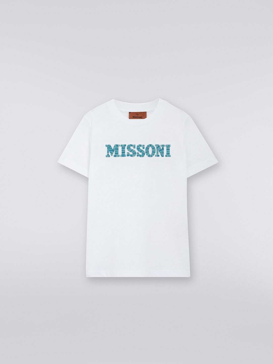 Dreng (4-14 Ar) Missoni | T-Shirt Med Rund Hals I Bomuld Flerfarvet