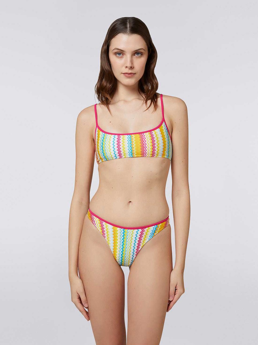 Kvinder Missoni Badetoj | Bikini I Nylonblanding Med Zigzag-Print Flerfarvet