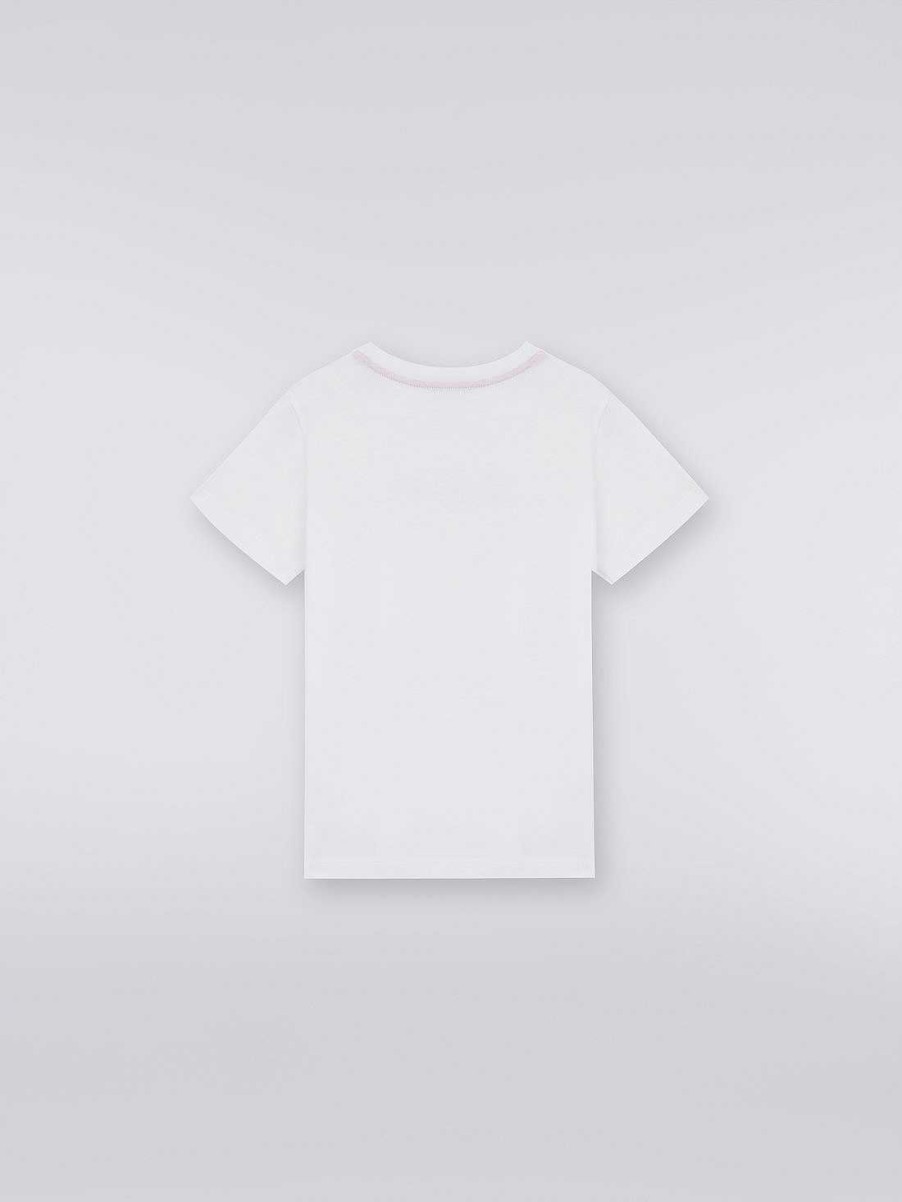 Pige (4-14 Ar) Missoni | Bomuld T-Shirt Med Pailletter Logo Hvid