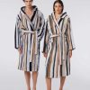 Kvinder Missoni Badekaber | Long Curt Badekabe Med Haette I Chevron Bomuld Sort