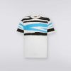 Maend Missoni Poloer Og T-Shirts | Slub Bomuldsjersey T-Shirt Med Rund Hals Hvid, Sort & Bla