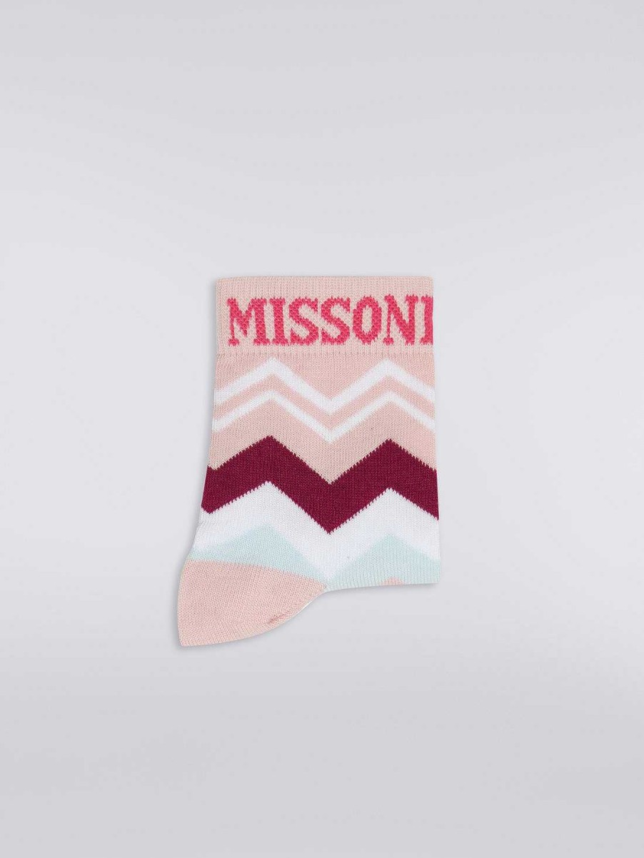 Dreng (4-14 Ar) Missoni | Zigzag Stromper I Bomuldsblanding Flerfarvet