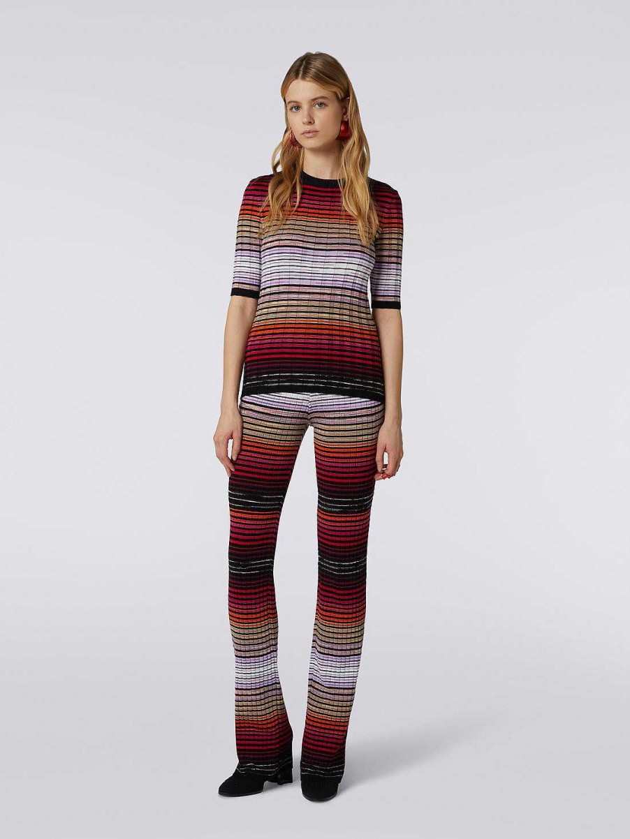 Kvinder Missoni T-Shirts Og Toppe | Ribbet Pullover I Bomuld Og Viskose Flerfarvet