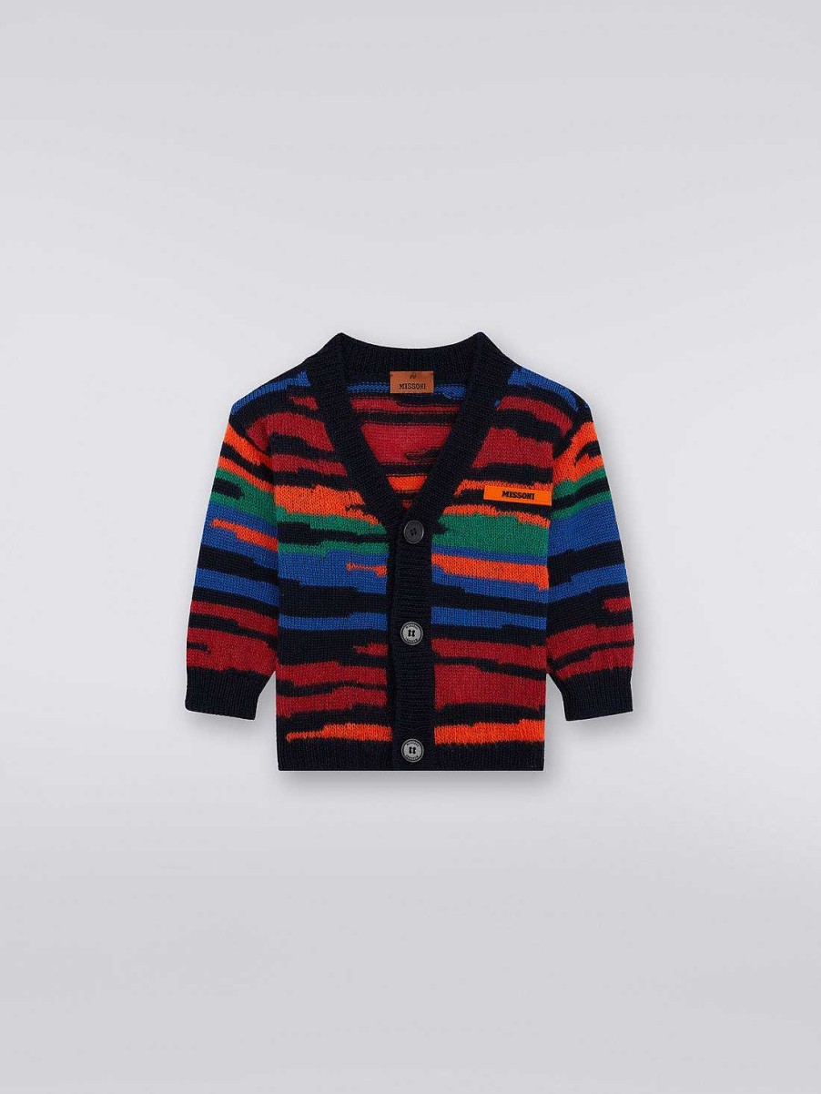 Dreng (4-14 Ar) Missoni | Slub Uld Strik Cardigan Flerfarvet