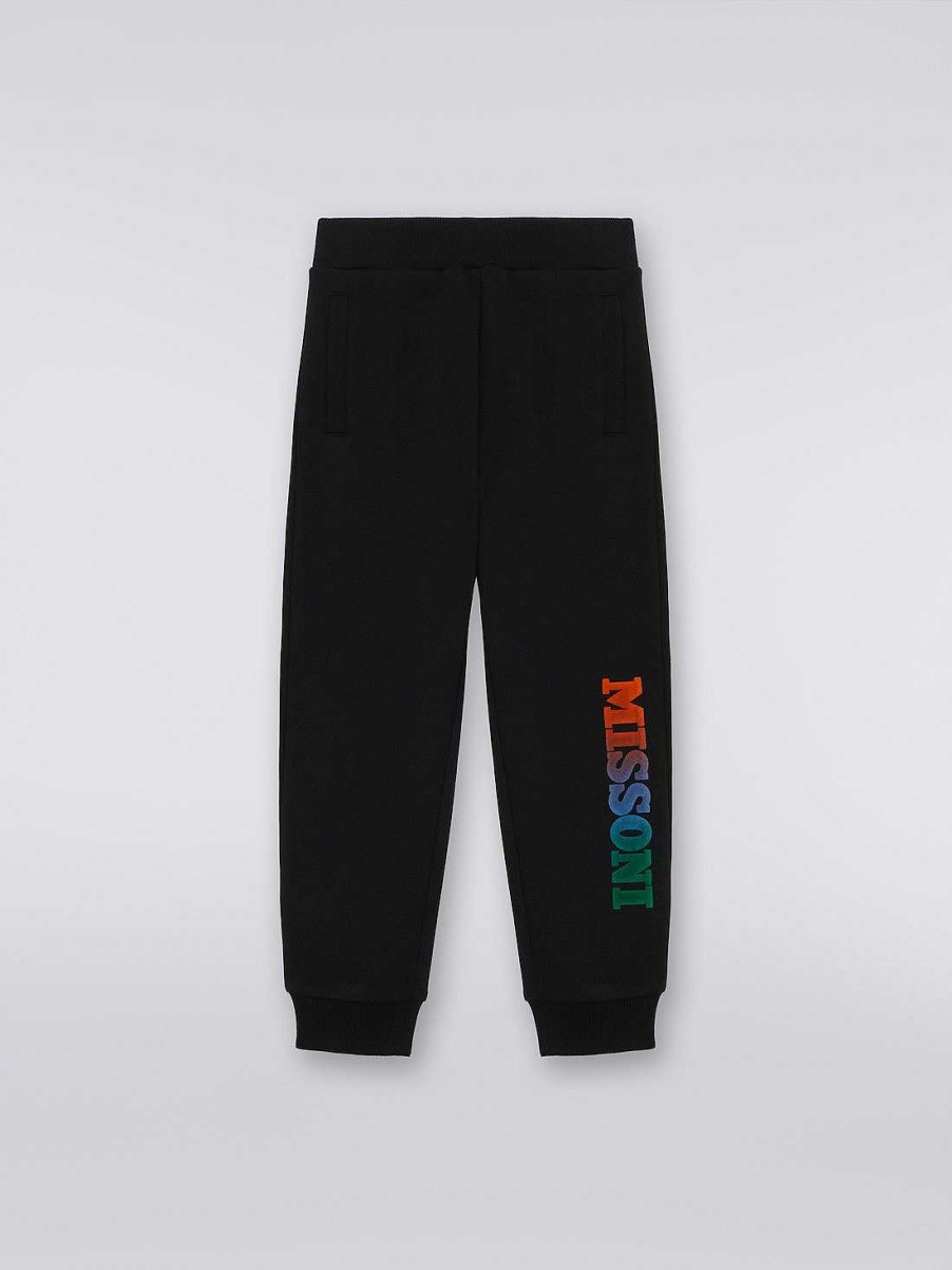 Dreng (4-14 Ar) Missoni | Joggers I Bomuldsfleece Med Logo Sort