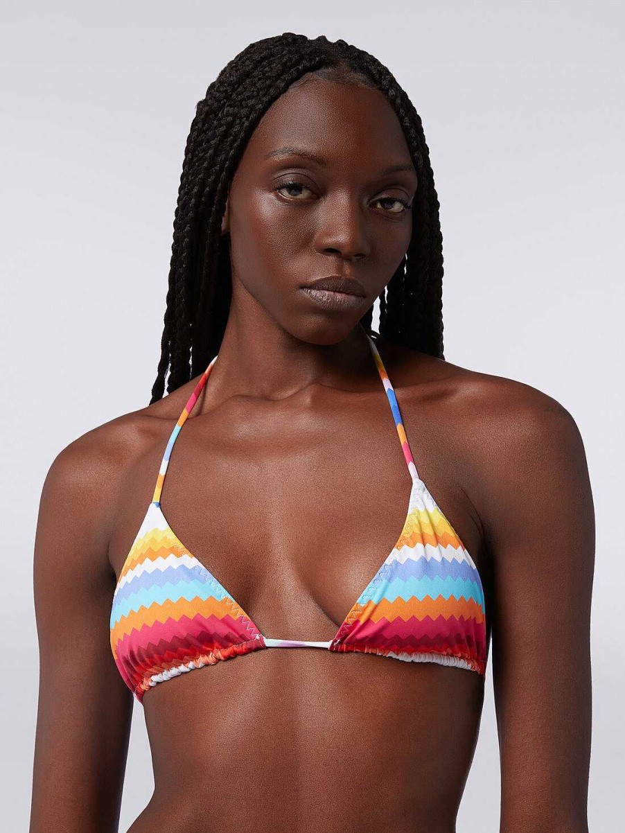 Kvinder Missoni Badetoj | Bikini I Straeknylon Med Zigzag-Print Flerfarvet