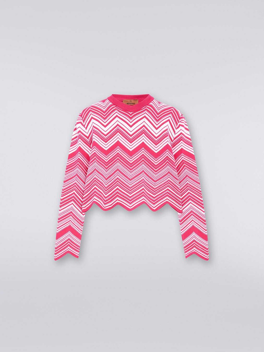 Pige (4-14 Ar) Missoni | Sweater I Viskoseblanding Lyserod