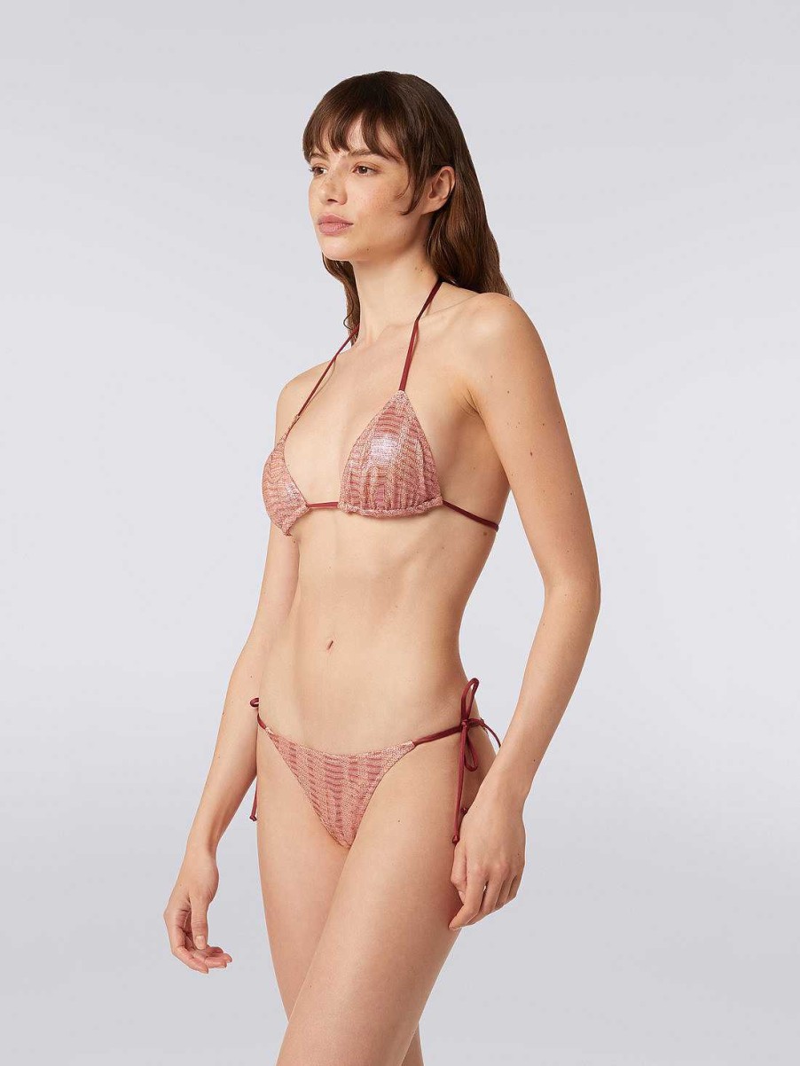 Kvinder Missoni Badetoj | Jacquard Viskose Strik Bikini Lyserod