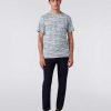 Maend Missoni Poloer Og T-Shirts | T-Shirt Med Rund Hals I Bomuld Hvid, Sort Og Lysebla