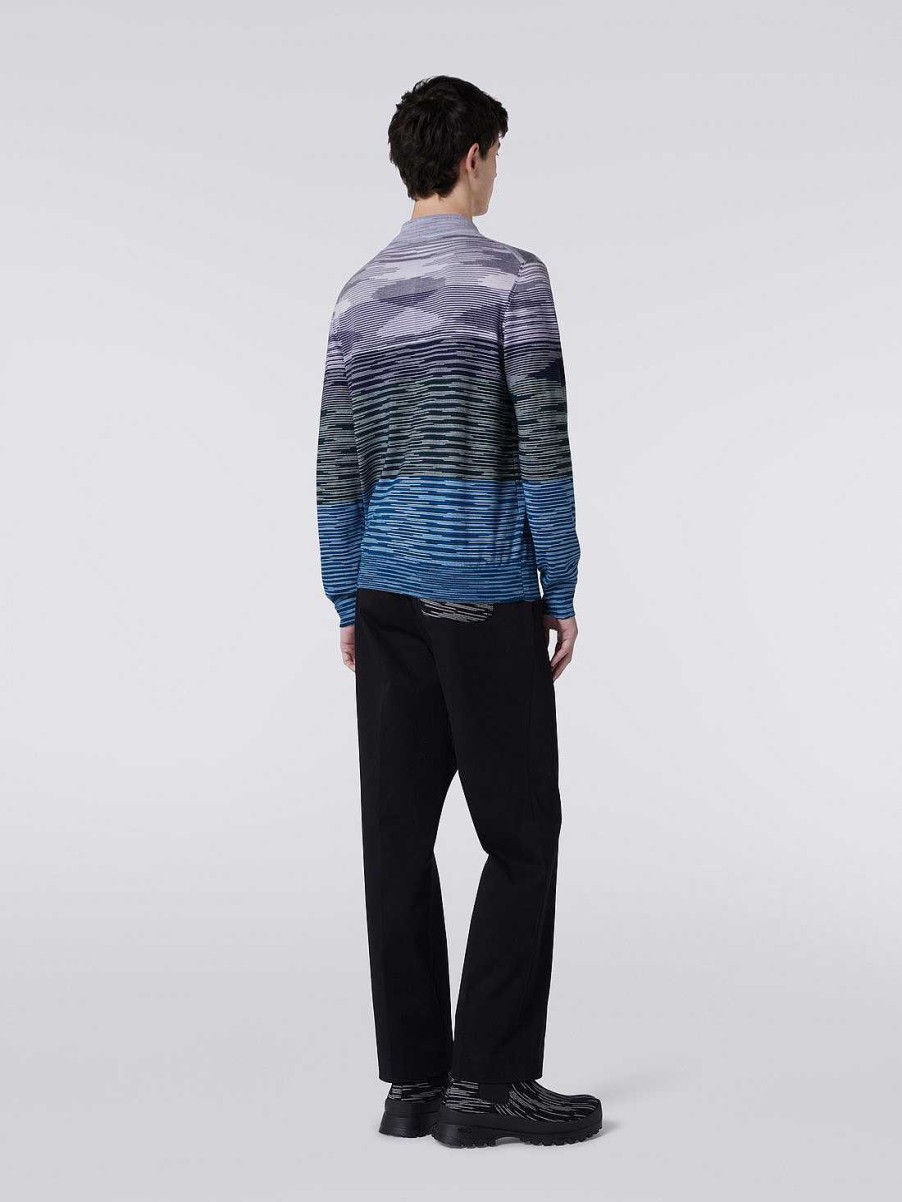 Maend Missoni Poloer Og T-Shirts | Langaermet Poloshirt I Slubuld Flerfarvet