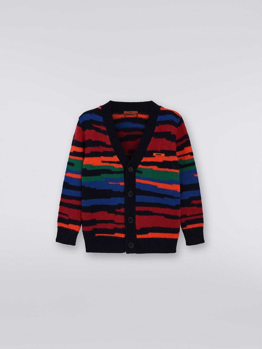 Dreng (4-14 Ar) Missoni | Slub Uld Strik Cardigan Flerfarvet