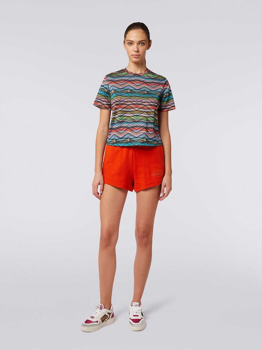 Kvinder Missoni Toj | T-Shirt I Trykt Stretch Nylon Flerfarvet