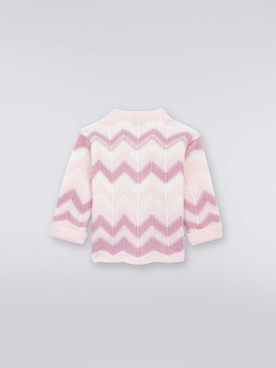 Pige (4-14 Ar) Missoni | Zigzag Uld Strik Cardigan Flerfarvet