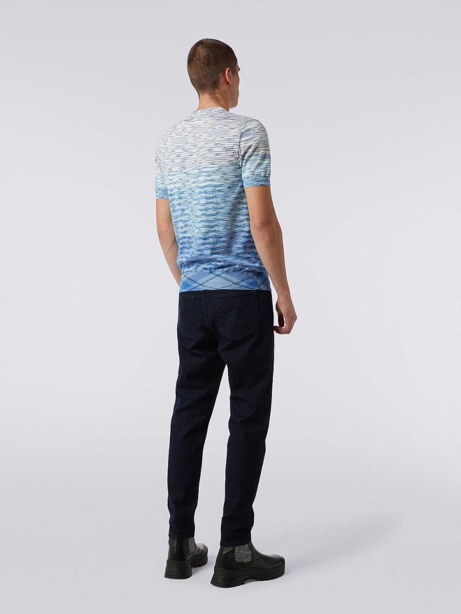 Maend Missoni Poloer Og T-Shirts | T-Shirt Med Rund Hals I Degraderet Bomuld Flerfarvet