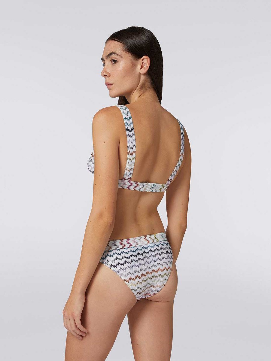 Kvinder Missoni Badetoj | Bikini I Zigzag Strik Med Lame Flerfarvet