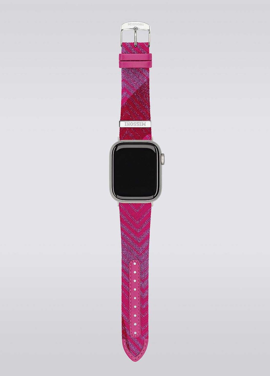 Kvinder Missoni Ure | Missoni Fabric 22 Mm Apple Watch-Kompatibel Rem Lyserod