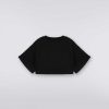 Pige (4-14 Ar) Missoni | Oversized Cropped Bomuld T-Shirt Med Pailletter Logo Sort