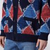 Maend Missoni Strik | Cardigan I Diamantbomuld Med Logo Skrift Flerfarvet