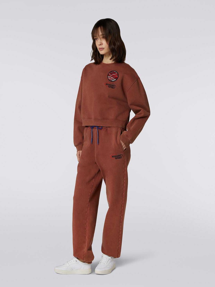 Kvinder Missoni Toj | Joggers I Bomuldsblanding Med Logo Rust