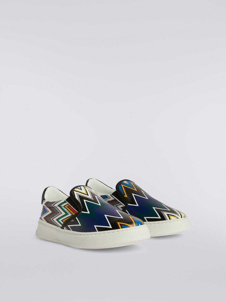 Dreng (4-14 Ar) Missoni | Slip-On Sneakers Med Zigzag Print Flerfarvet