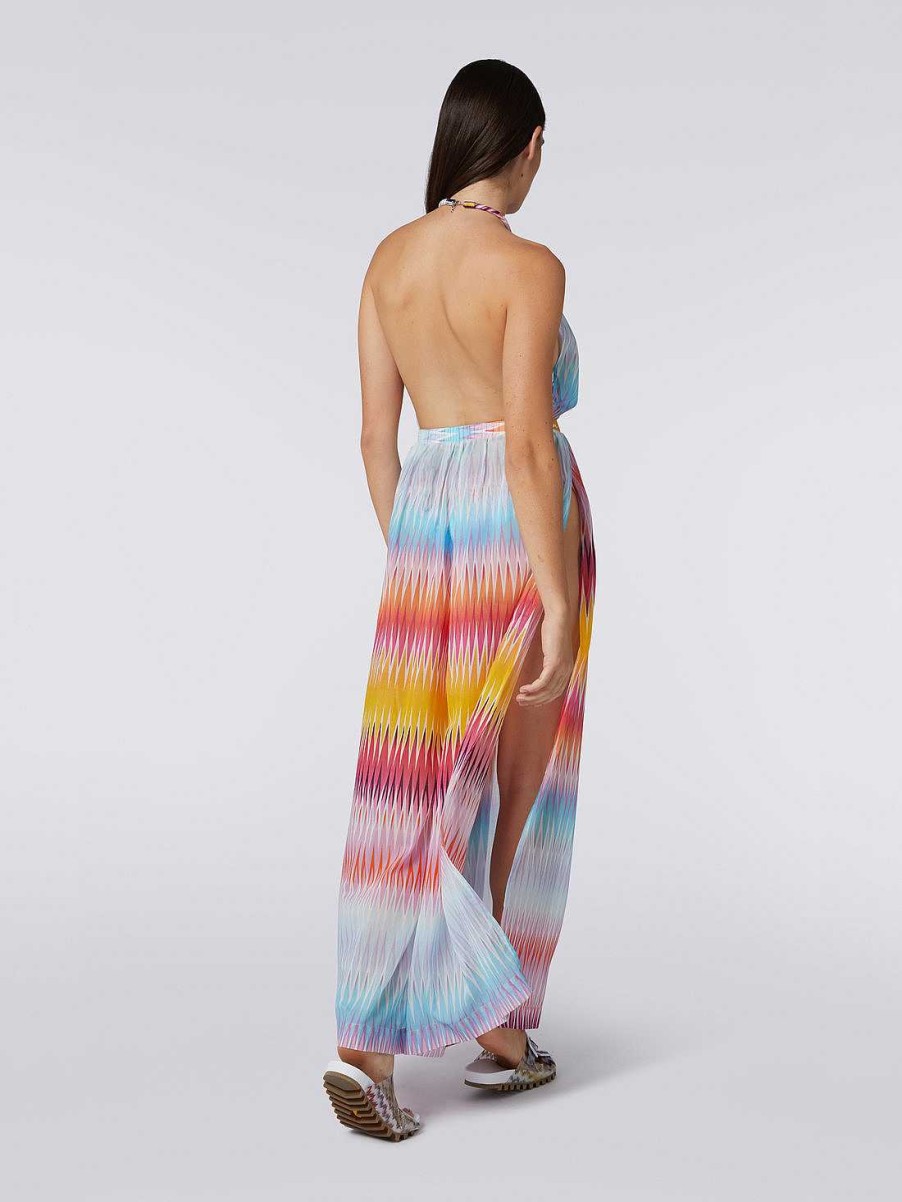 Kvinder Missoni Strandtoj | Lang, Multifarvet Printet Jumpsuit I Bomuld Og Silke Flerfarvet