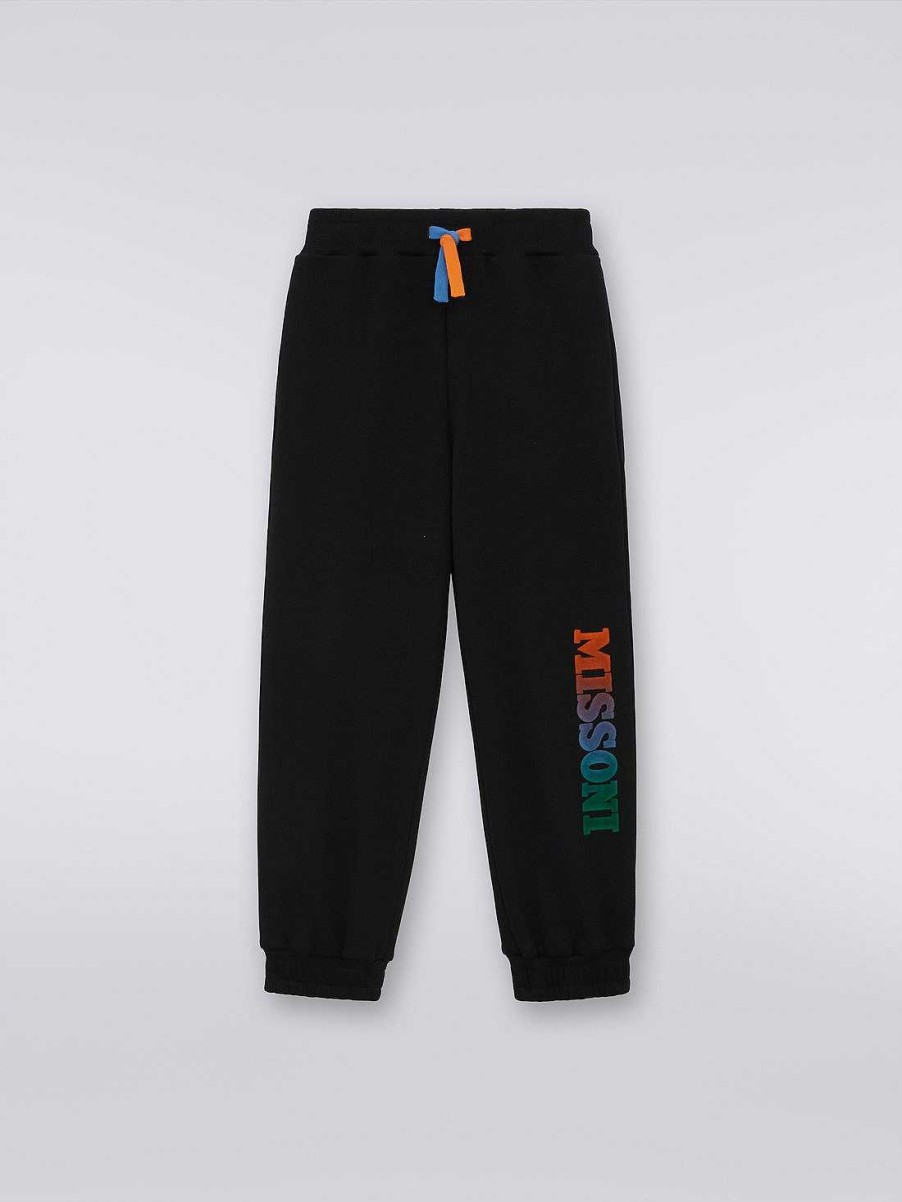 Dreng (4-14 Ar) Missoni | Joggers I Bomuldsfleece Med Degrade Logo Sort