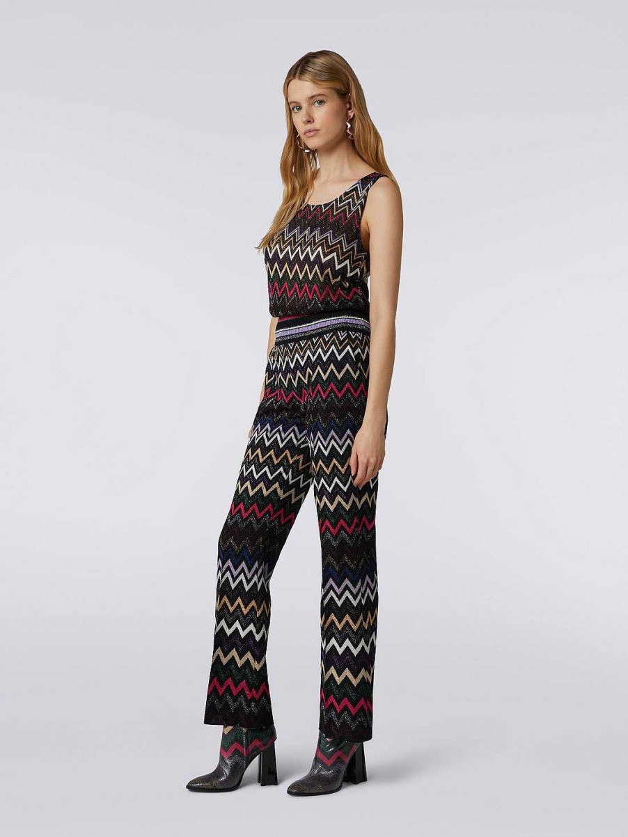 Kvinder Missoni T-Shirts Og Toppe | Viscose Chevron Tanktop Med Lurex Flerfarvet