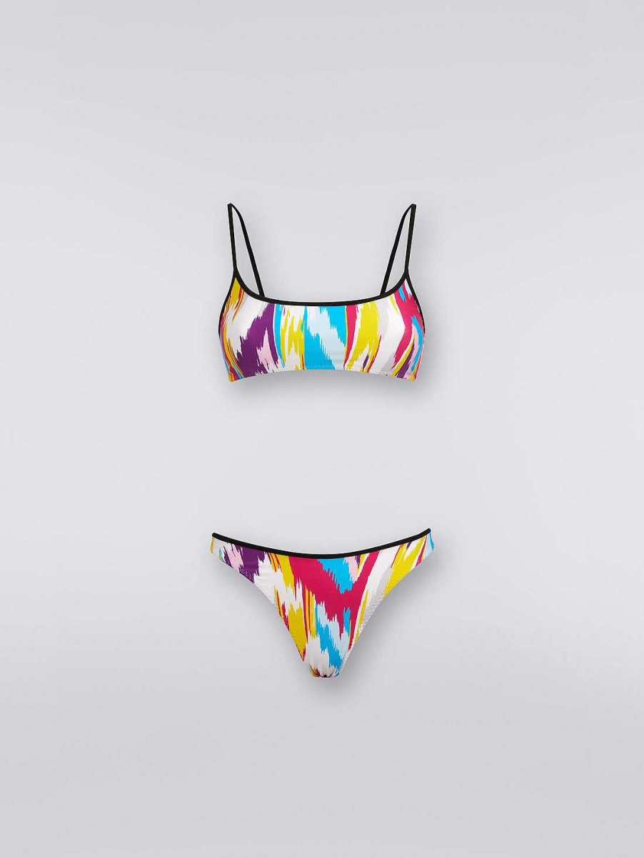 Kvinder Missoni Badetoj | Bikini I Nylonblanding Med Zigzag-Print Flerfarvet