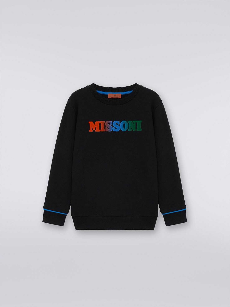 Dreng (4-14 Ar) Missoni | Sweatshirt I Bomuld Med Degrade Logo Sort