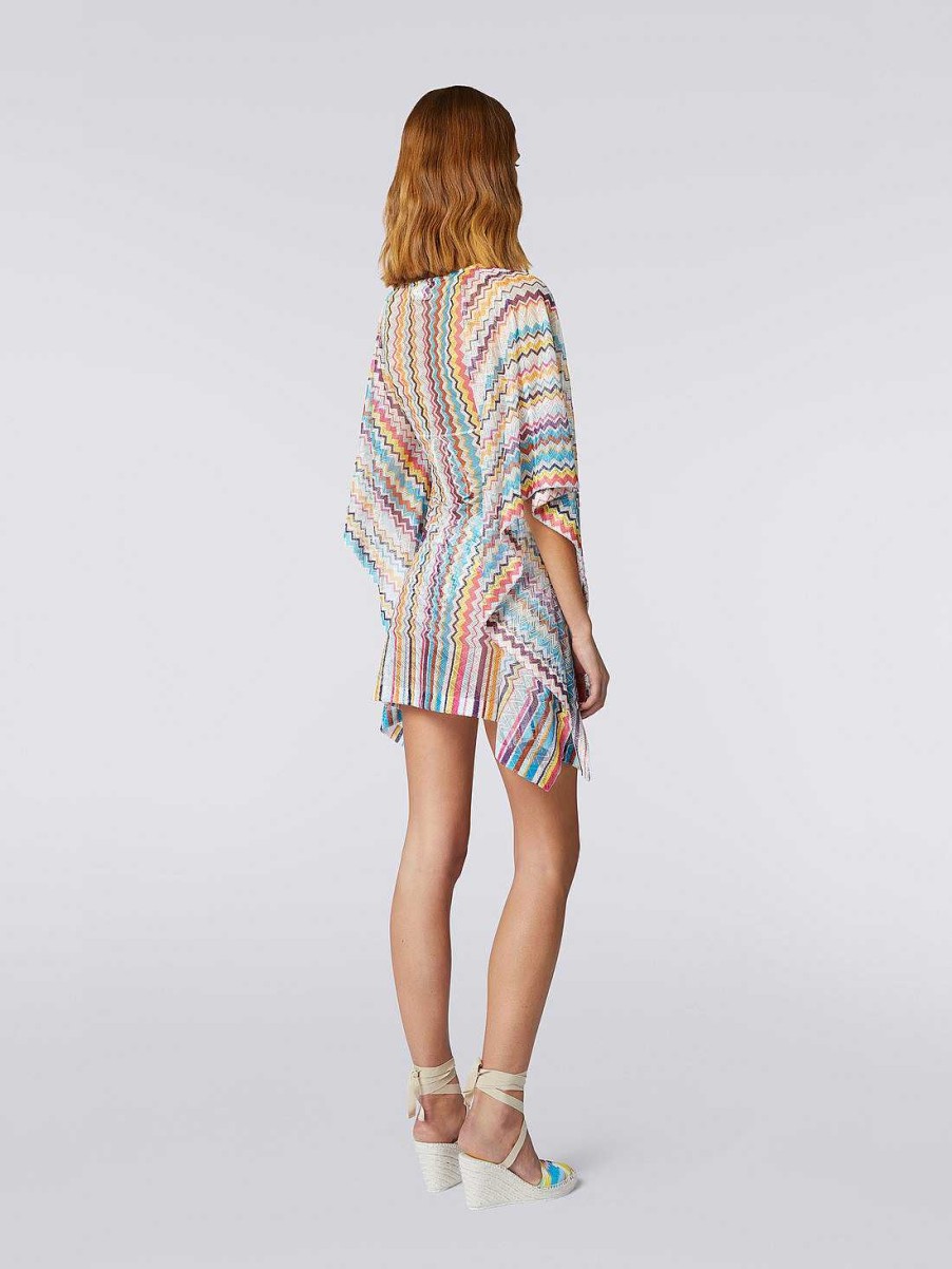 Kvinder Missoni Strandtoj | Kort Chevron Kaftan Daekke Op Flerfarvet