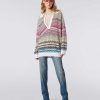 Kvinder Missoni Strik | Langaermet Oversize Poloshirt Med Chevronmonster Flerfarvet