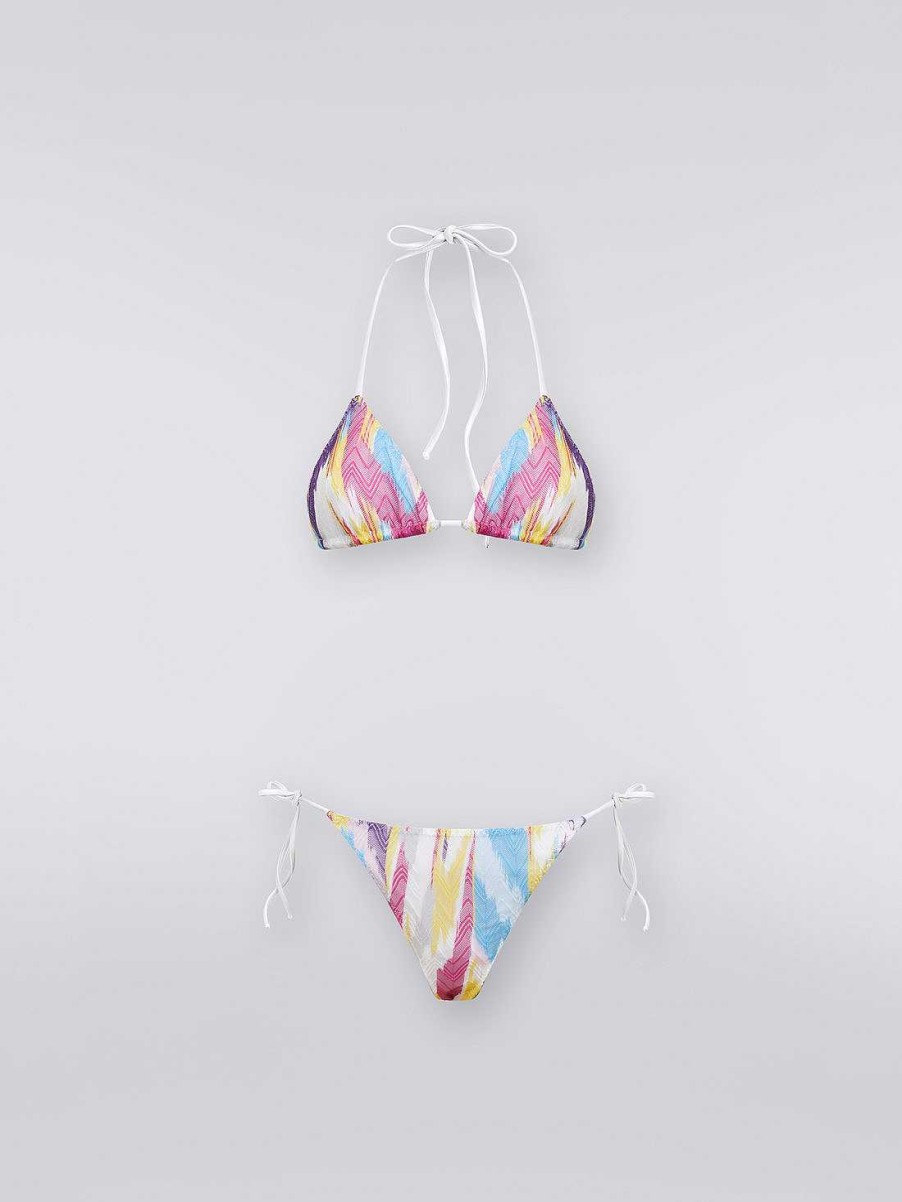 Kvinder Missoni Badetoj | Bikini I Zigzag-Strik Og Slub-Print Flerfarvet