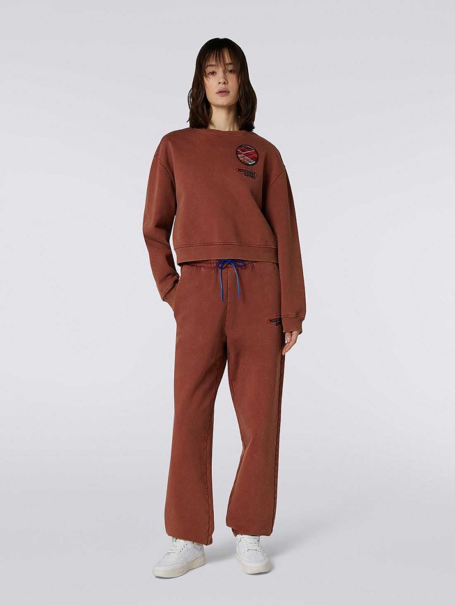 Kvinder Missoni Toj | Joggers I Bomuldsblanding Med Logo Rust